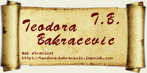 Teodora Bakračević vizit kartica